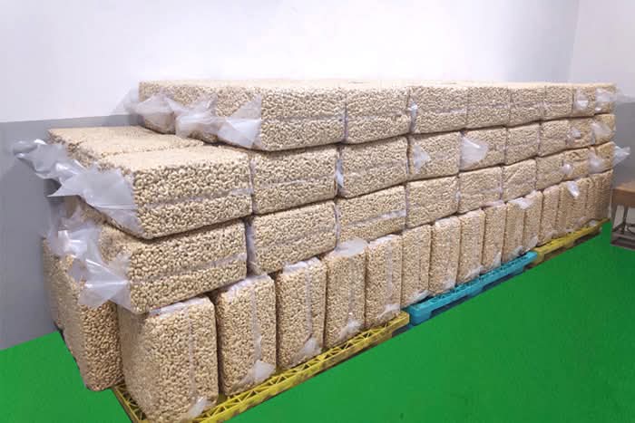 Packaged coffee ready for delivery
